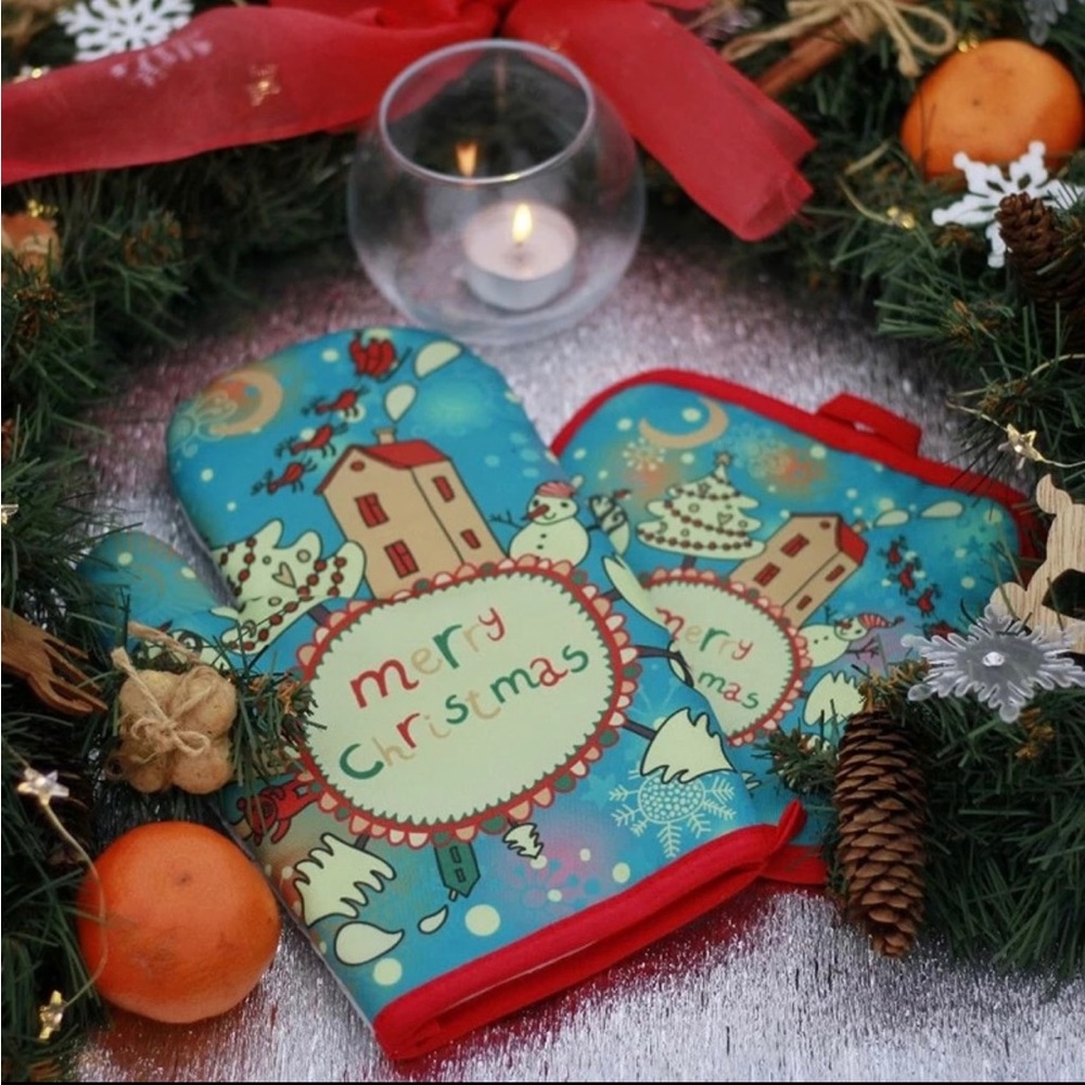 🎄New! 2Pcs Christmas Oven Mitt 🎄